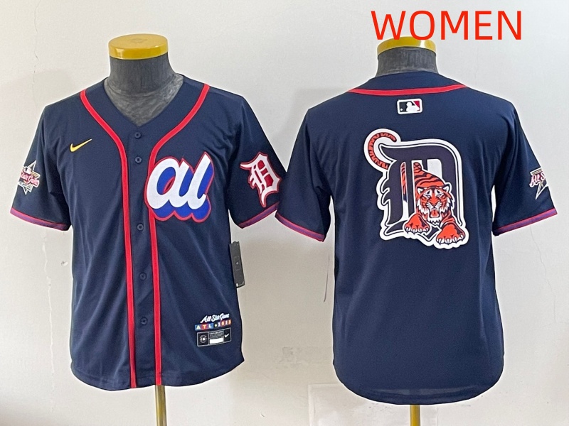 women 2025 Detroit Tigers blank Drak Blue All star Nike MLB Jersey style 2
